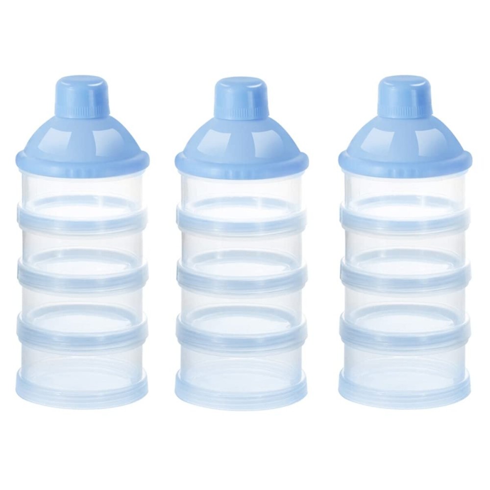 Accmor Formula Dispenser On The Go, 4 Compartments Stackable Formula Container for Travel, Baby Milk Powder Kids Snack Container, BPA Free