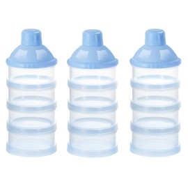 Accmor Formula Dispenser On The Go, 4 Compartments Stackable Formula Container for Travel, Baby Milk Powder Kids Snack Container, BPA Free