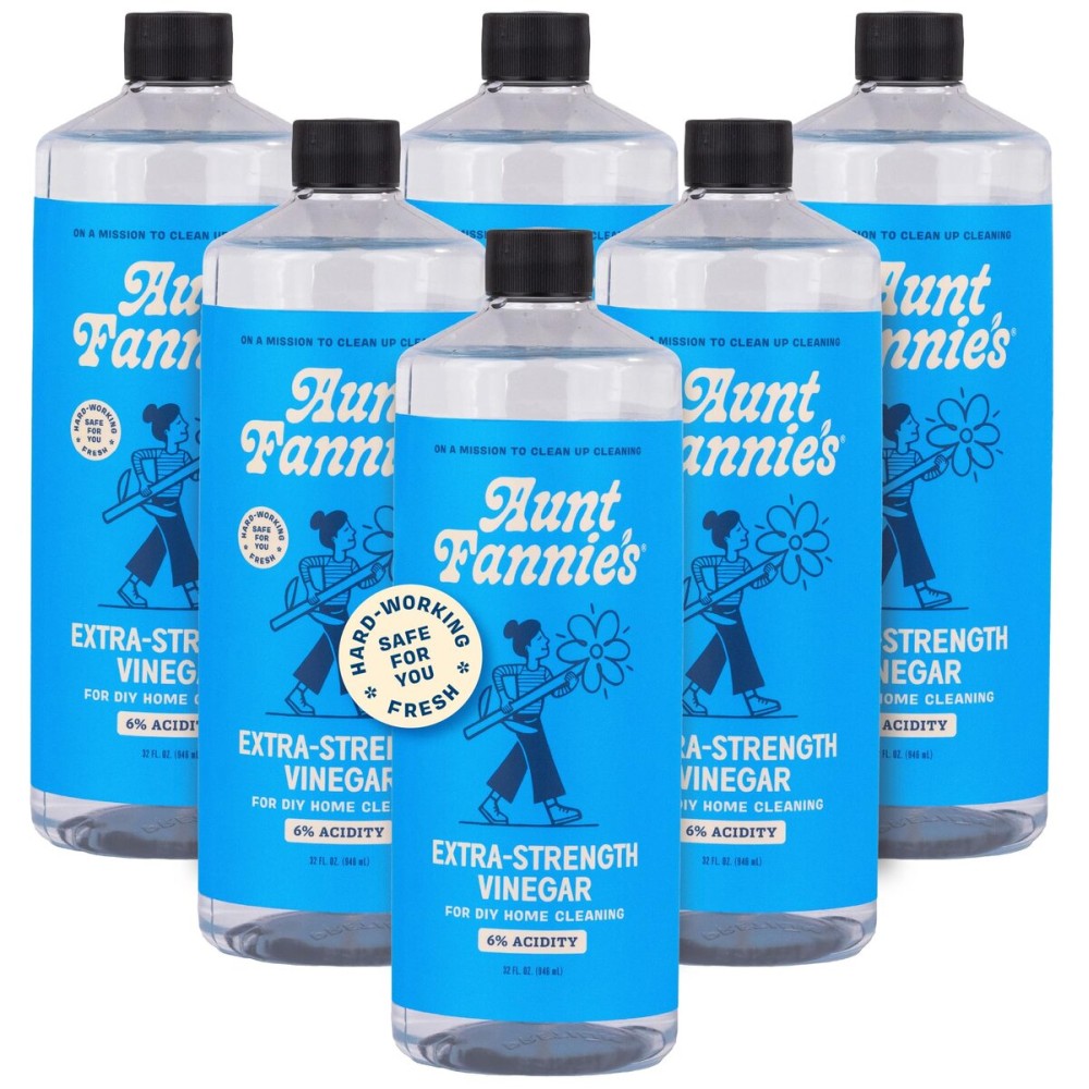 Aunt Fannie\'s Extra Strength Cleaning Vinegar, Multipurpose Household Cleaner, No Added Scents, Dyes, or Other Additives, 32 oz, Pack of 6