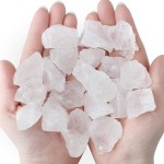 QINJIEJIE Clear Quartz Crystals Raw Stones Bulk Healing Crystal Large 1 Gemstones Rocks for Tumbling Cabbing Fountain Rough Quartz Decor Polishing Wicca Reiki Stone