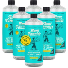Aunt Fannie\'s Ultra Concentrated Floor Cleaner Vinegar Wash, Multi-Surface Solution For Mopping, Makes 16 Gallons, Bright Lemon Scent, 32 oz. (Pack of 6)