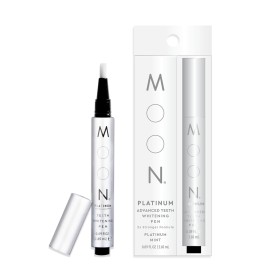 MOON Teeth Whitening Pen, Platinum Mint, 0.09 Fl Oz, Gentle on Teeth, Whitens with Antioxidants & Essential Oils, Vegan Whitening Gel in an Easy Applicator
