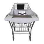 Boppy Compact Shopping Cart Cover, Antibacterial Treated, Gray Heathered with Storage Pouch, Easy-on Stretch Fabric for Single and Wide Shopping Carts and Playground Swings, 6-48 Months