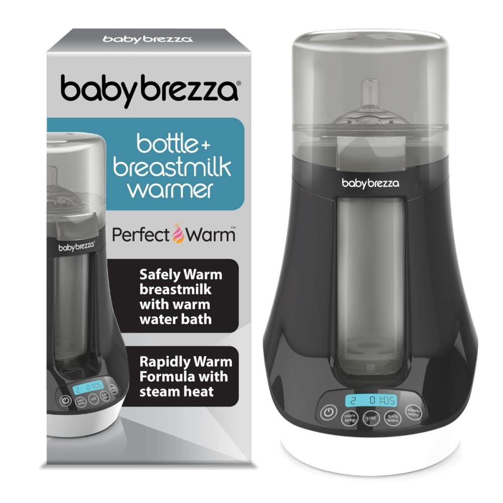 Baby Brezza Fast Baby Bottle Warmer - Baby Milk + Breastmilk Warmer Defroster - 2 Unique Temperatures for Breastmilk + Formula - Universal Fit for All Bottles, Bags + Jars