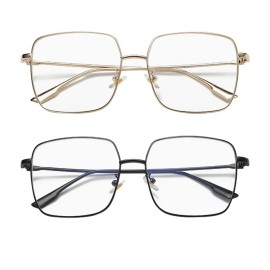 Dollger Blue Light Blocking Glasses women Anti Glare UV Filter Computer Gaming Glasses Retro matal square Eyeglasses Frame BLACK And Gold
