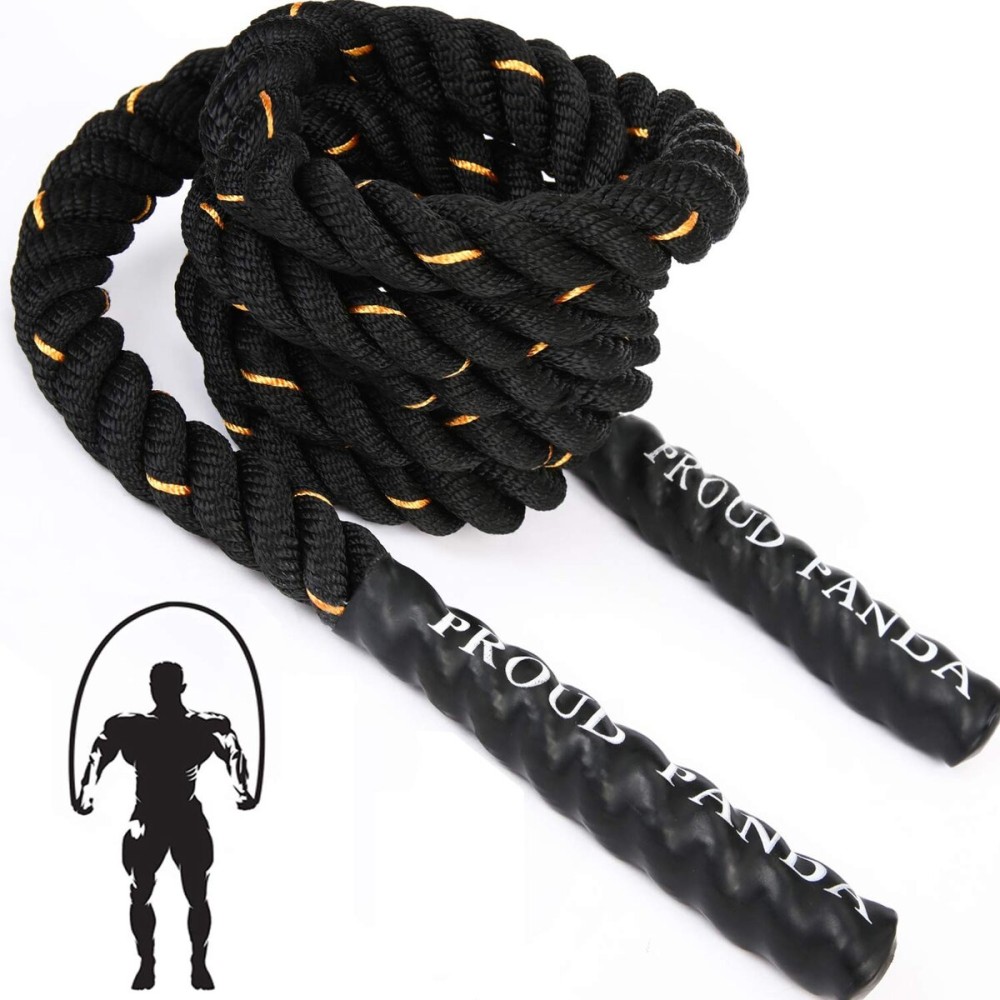 Heavy Jump Ropes for Fitness 2LB, Weighted Adult Skipping Rope Exercise Battle Ropes for Men & Women, Total Body Workouts, Power Training in Gym to Improve Strength and Building Muscle(9.9 ft)