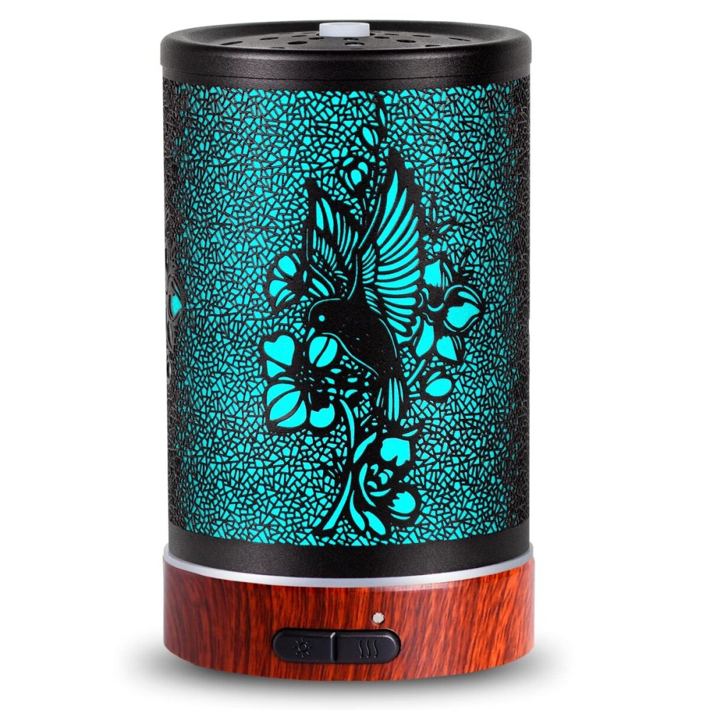 Essential Oils Diffuser,Aromatherapy Diffuser,Birthday Gifts for Women Mom Grandma,Metal Cool Mist Humidifier with 7 Colors Lights Waterless Auto Off Air Diffusers (A-Hummingbird)