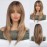 Alanhair Long Ombre Brown Wigs for Women,HAIRCUBE Layered Synthetic Wig with Bangs Heat Resistant Fiber