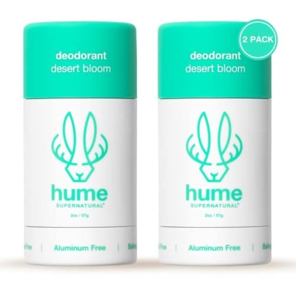 Hume Supernatural Probiotic RollOn Deodorant, AluminumFree & PlantBased, Gentle on Sensitive Skin, QuickDrying, LongLasting Sweat & Odour Protection for Teens & Adults Desert Bloom - 2-Pack