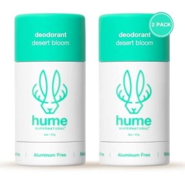 Hume Supernatural Probiotic RollOn Deodorant, AluminumFree & PlantBased, Gentle on Sensitive Skin, QuickDrying, LongLasting Sweat & Odour Protection for Teens & Adults Desert Bloom - 2-Pack