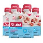 SlimFast Meal Replacement Shake, Original Strawberries & Cream, 10g of Ready to Drink Protein for Weight Loss, 11 Fl. Oz Bottle, 4 Count (Pack of 3) (Packaging May Vary)