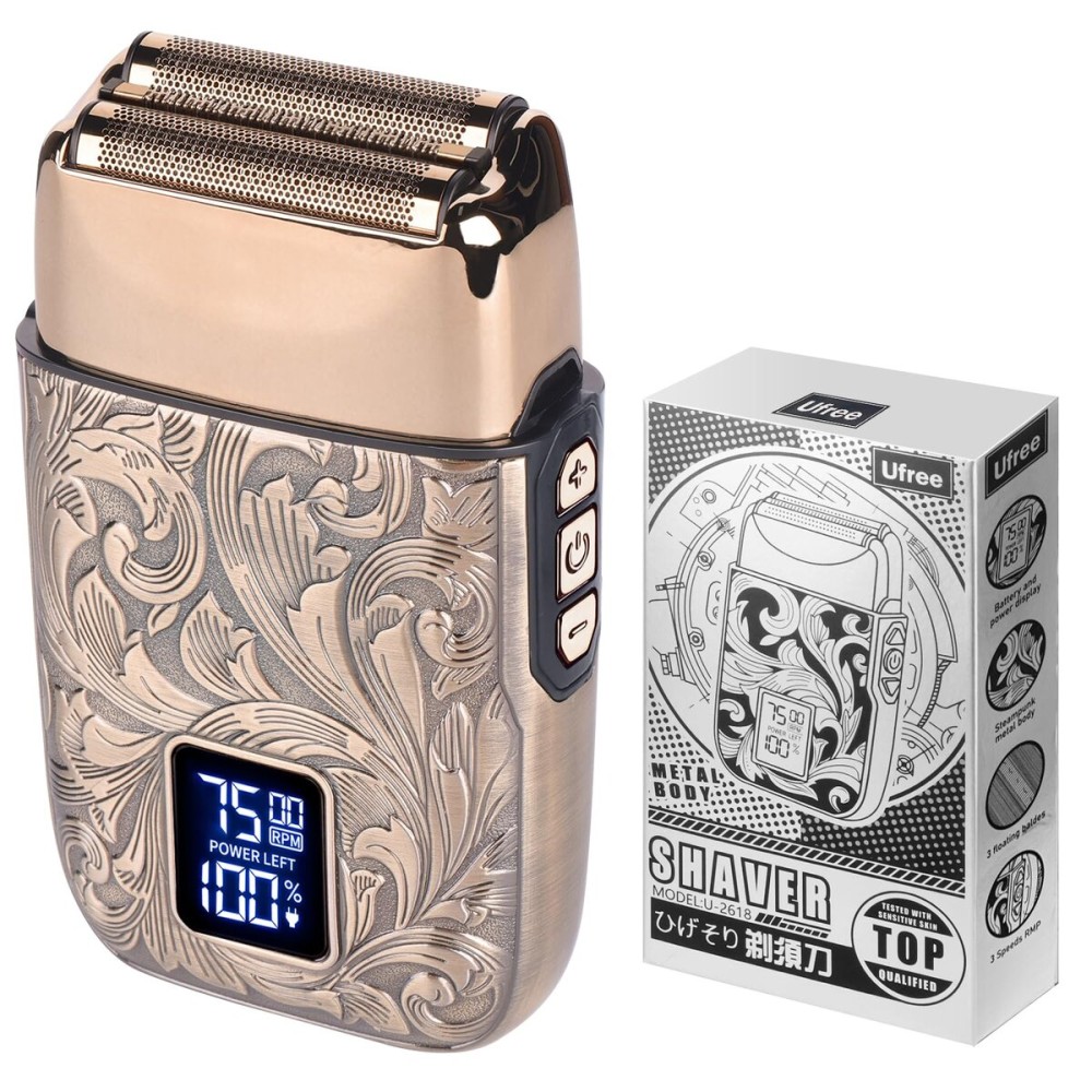 Ufree Close Shave Electric Foil Shavers for Men, 3-Speed Electric Razor, Bald Head Shavers, Face Shaving Beard Trimmer with LCD Display, Gifts for Men