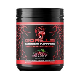 Gorilla Mode Nitric Upgraded Stimulant Free Pre-Workout - Best Tasting and Most Effective Stimulant Free Pre-Workout/Massive Pumps  Vasodilation  Power / 776 Grams (Cherry Blackout)