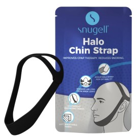 Snugell Premium Chin Strap for CPAP Users - Adjustable and Comfortable Halo Design Chin Straps for Sleeping - to Keep Mouth Closed During Sleep - Improves CPAP Therapy - Anti Snoring Straps