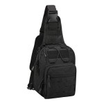 BOMTURN Tactical Backpack Shoulder Bag - 1000D Waterproof Military Backpack // Laser Cut Molle System // CCW Bags Outdoor Sling Bag for Every Day Carry Black