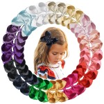 CellElection 30PCS 3Inch Hair Bows Clips, Glitter Grosgrain Ribbon Bows for Baby Girls, Girls Hair Accessories for Infants Toddlers Kids Children, 15 Colors Pairs