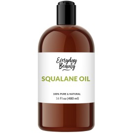 Squalane Oil - 100% Pure & Natural Plant Derived Facial Oil 16oz Bulk - Cold Pressed and Unrefined Premium Grade Multipurpose Moisturizing Oil For Skin and Hair