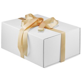 MOYEUPAC White Gift Box,9 X 7 X 4 with Lids for Presents Magnetic Closure Gift Packaging for Christmas, Halloween, Birthday and Various Holidays (White)