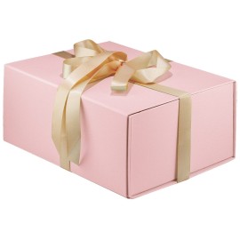 MOYEUPAC Pink Gift Box,9 X 7 X 4 with Ribbon for Presents Magnetic Closure Gift Packaging for Christmas, Halloween, Birthday