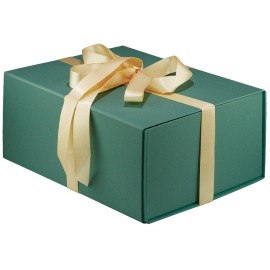 MOYEUPAC Green Gift Box,9 X 7 X 4 with Lids for Presents Magnetic Closure Gift Packagingfor Birthday, Christmas-Green with Ribbon