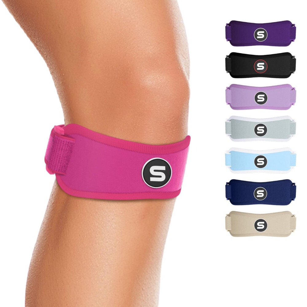 Sleeve Stars Swedish Brand Patellar Tendon Support Strap for Women & Men Effective Osgood Schlatter Knee Brace Youth & Kids Knee Brace with 3 Adjustable Length fits 12-24 (Single/Hot Pink/Adult)