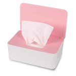 NOVWANG Wipes Dispenser, Baby Wipe Holder, Keeps Wipes Fresh, Refillable Wipe Container Baby Wipes Case for Bathroom Wipes Pouch Case, Pink