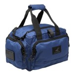 Exos Tactical Range Bag - Medium Size Range Bag for Shooting - Gun Case for Handguns, Ammo Storage, Tactical Backpack, Molle Webbing, Free Subdued USA Patch, Designed in the USA (Navy)