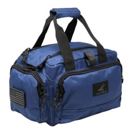 Exos Tactical Range Bag - Medium Size Range Bag for Shooting - Gun Case for Handguns, Ammo Storage, Tactical Backpack, Molle Webbing, Free Subdued USA Patch, Designed in the USA (Navy)