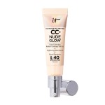 IT Cosmetics CC+ Nude Glow (Fair) - Medium Coverage Foundation with SPF 40 & Brightening Glow Serum, Lightweight Skin Tint, 2% Niacinamide + Hyaluronic Acid, Up to 24H Hydration - 1.08 fl oz