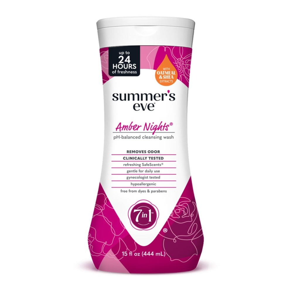 Summer\'s Eve Amber Nights with Oat and Shea Extracts, Daily Refreshing All Over Feminine Body Wash, Removes Odor, Feminine Wash pH Balanced, 15 fl oz
