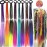 Colored Braids Hair Extensions with Rubber Bands Rainbow Braided Synthetic Hairpieces Ponytail Hair Accessories for Women Kids Girls Party Highlights Cosplay Dress Up (8PCS D Style)