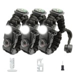 NVioAsport 20 in 1 Paracord Bracelet, Adjustable Gear Kit with SOS LED Light, Fire Starter, Bigger Compass, Survival Whistle, Perfect for Camping, Hiking, Fishing, Survival Bracelet