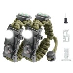 NVioAsport 20 in 1 Paracord Bracelet, Adjustable Gear Kit with SOS LED Light, Fire Starter, Bigger Compass, Survival Whistle, Perfect for Camping, Hiking, Fishing, Survival Bracelet