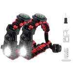 NVioAsport 20 in 1 Paracord Bracelet, Adjustable Gear Kit with SOS LED Light, Fire Starter, Bigger Compass, Survival Whistle, Perfect for Camping, Hiking, Fishing, Survival Bracelet