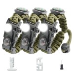 NVioAsport 20 in 1 Paracord Bracelet, Adjustable Gear Kit with SOS LED Light, Fire Starter, Bigger Compass, Survival Whistle, Perfect for Camping, Hiking, Fishing, Survival Bracelet