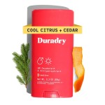 Duradry Clinical-Strength Antiperspirant Deodorant for Women and Men - Clean Formula with Natural Ingredients for Odor and Excessive Sweat Protection - (Cool Citrus + Cedar)2.3 Oz