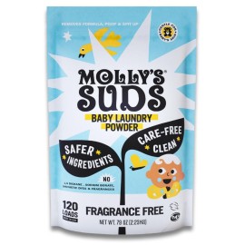 Molly\'s Suds Baby Laundry Detergent Powder | Removes Formula, Poop & Spit-Up Stains | Extra Gentle for Newborns (Fragrance Free)