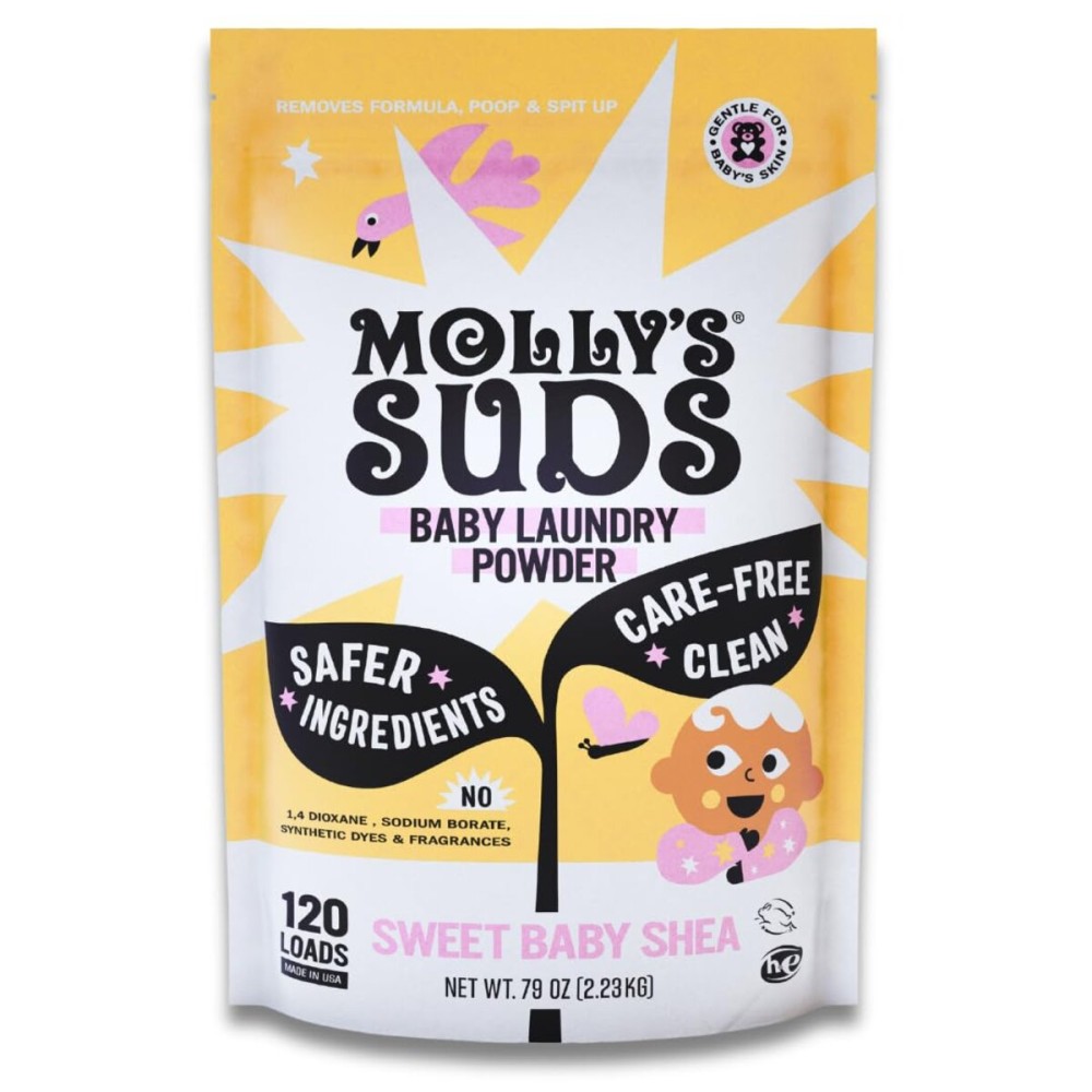 Molly\'s Suds Baby Laundry Detergent Powder | Removes Formula, Poop & Spit-Up Stains | Extra Gentle for Newborns (Sweet Baby Shea)