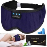 LC-dolida Sleep Headphones, Sleep Mask Bluetooth Wireless Music Eye Mask, Sleeping Headphones for Side Sleepers Sleep Mask with Bluetooth Headphones Ultra-Thin Stereo Speakers Perfect for Sleeping