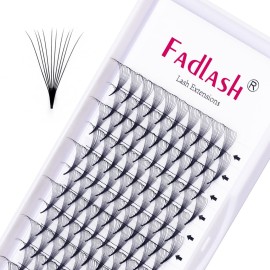Eyelash Extension FADLASH Volume Lash Extensions 10D Premade Fan Eyelash Extensions 14mm Length Supply C/D Curl .05 .07 Synthetic Mink Premade Lash Fans (10D-0.07-C, 14mm)