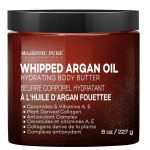 MAJESTIC PURE Whipped Argan Oil Body Butter for Women & Men - With Ceramides, Vitamin E & A & Vegan Collagen - For Skin, Face, & Appearance of Wrinkles & Fine Lines - 8oz