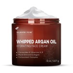 Majestic Pure Whipped Argan Oil Moisturizer Face Cream for Women & Men - With Vitamin E A, Collagen & Ceramides - Hydrates Dry Skin, Oily Skin, Reduces Appearance of Fine Lines - 8oz