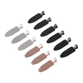 minihope 12 pieces No Bend Hair Clips, Curl Pin Clips, No Crease Hair Clips for Makeup Application2022 style, non-slip.Hair won\'t get caught between plastic attached to metal. (Shiny)