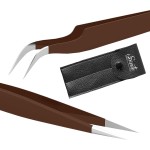 SIVOTE Lash Tweezers for Eyelash Extensions, Hand Calibrated Straight & Curved Tip, Pack of 2, Chocolate