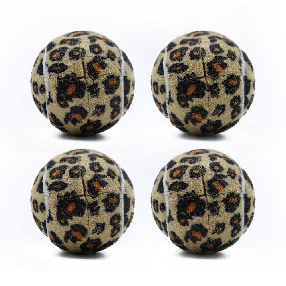 Magicorange 4 PCS Precut Walker Tennis Balls for Furniture Legs and Floor Protection, Heavy Duty Long Lasting Felt Pad Glide Coverings (Leopard Pattern)