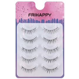 Short Lashes light wispy lashes Lashes Eyelashes Lashes Wispy False Eyelashes Natural Eyelashes Mink Lashes, Frihappy Lashes 5 Pairs Frihappy8