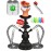 Portable Hookah set with everything - Black Hookah Set 2 Hose Hookahs - LilOne 12 Black Mini Hookah 2 Hose Hookah Set with 50x Foil Sheets, Clay Bowl 10x Disposable Tips and Sisha Tongs