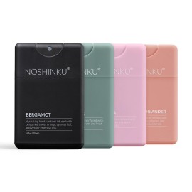 Noshinku - Refillable Hand Sanitizer Discovery 4-Pack, Travel Size Spray with Hydrating Botanical Mist, Natural Ingredients, All Natural Fragrances, Sugarcane Derived Alcohol, No Parabens, No Dyes