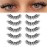 KSYOO False Eyelashes Cat Eye Lashes Wispy Lashes Clear Band V1 Russian Strip Lashes That Look Like Extensions D Curl Cat Eye Lashes Natural Look Faux Mink 3D Fluffy Russian Strip Eyelashes