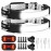 Adelante LED Headlamp Flashlight, 1000LM 230Wide-Beam USB Rechargeable Head Light with Taillight(Individual Control) & 8 Clips Waterproof Headlight Headlamps for Running and Camping (2 Pack, Black)